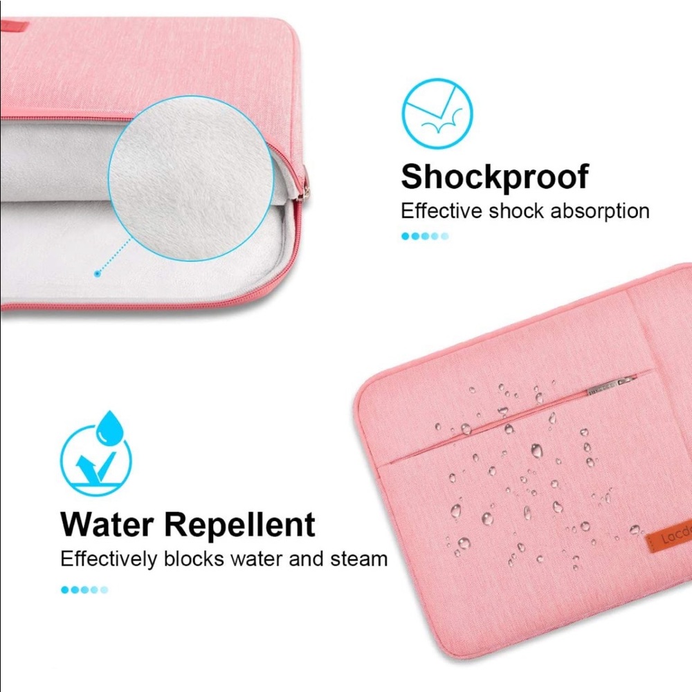 NEW Lacdo 15" Laptop Sleeve in Pink - Picture 6 of 7